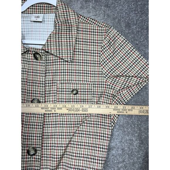 Cabi Sherlock 3734 Houndstooth Trench Coat Womens Sz Medium Pockets Belted Brown - Picture 5 of 7
